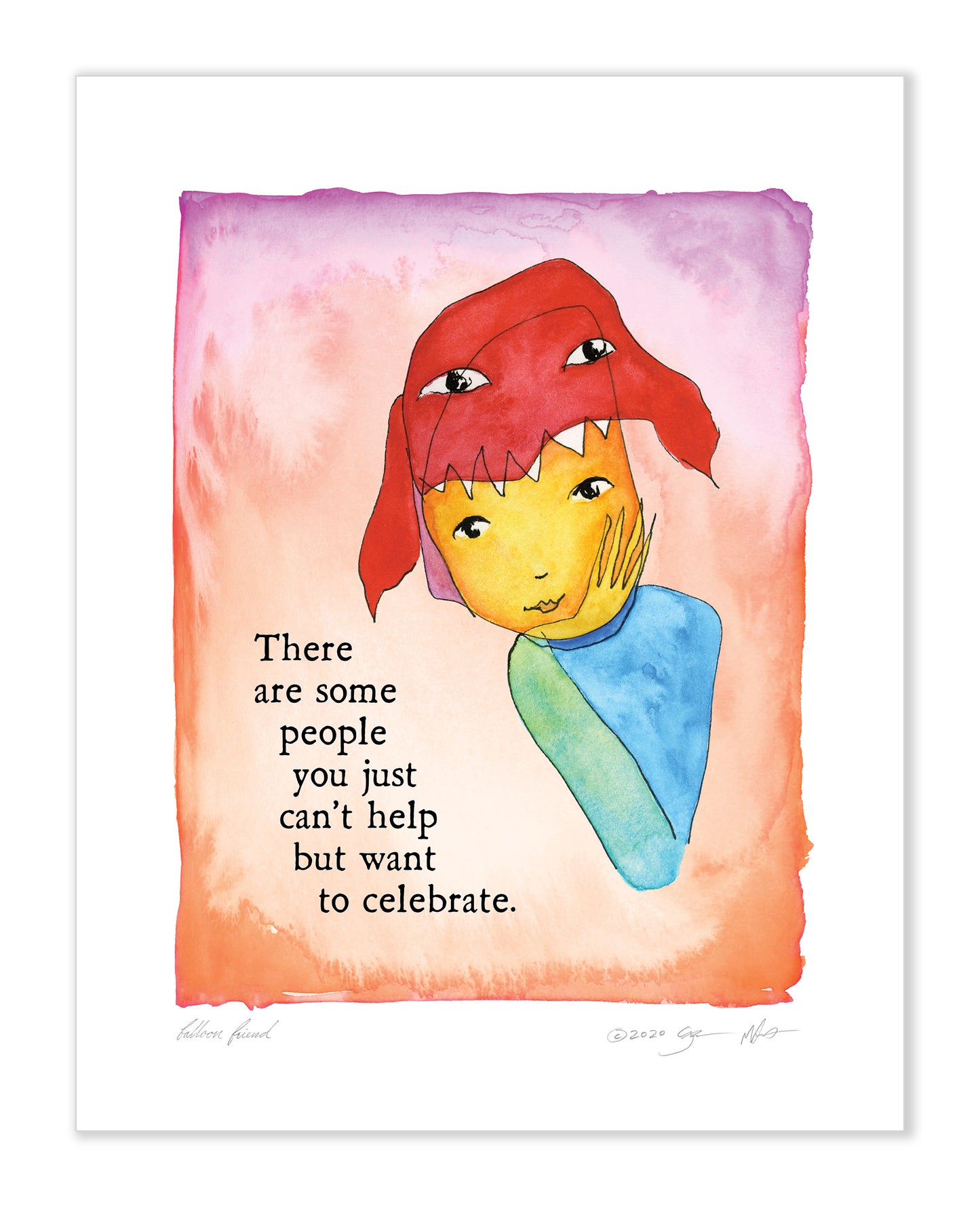 Balloon Friend Color Wash 11x14