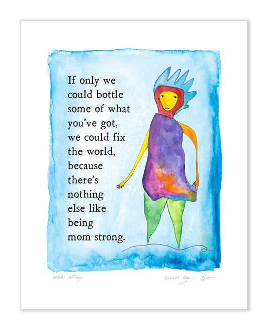 Mom Strong Color Wash 11x14