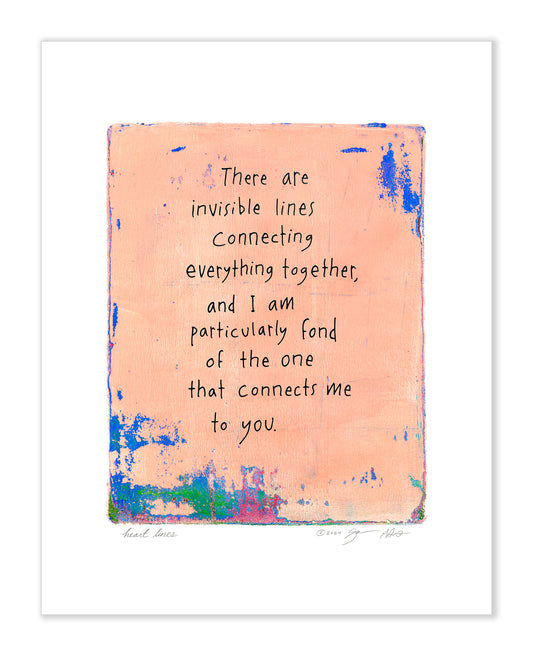 Heart Lines Gel Print 8x10