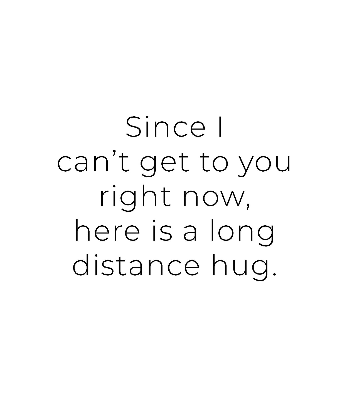 Long Distance Hug Card Pack of 6